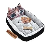 Cama para mascotas con forma de animal canasta para perros suave y esponjosa arena para gatos cama para perros cálida sofá para perros cómoda casa para mascotas amortiguar Gato negro4pcs S：50*40*12CM