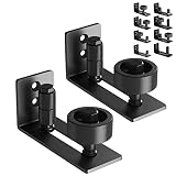 2 guías de suelo para puerta corredera, guía de suelo ajustable con tornillos, 8 en 1, opciones de ajuste para puerta corredera, accesorios para puertas de granero, ruedas resistentes a los arañazos