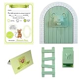 Myfuturshop Ratoncito Pérez Puerta mágica, Caja para el Diente, Escalera, 4 certificados de Diente Limpio. Regalo Original para niño y niña. VERDE MENTA