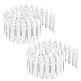 Chudian 2pcs Mini Valla Flexible de Madera en Miniatura Jardín, 90cm x 5cm Vallas de Juguete para Jardín de Casa de Muñecas Micro Planta Decoraciones Bricolaje (Blanca)