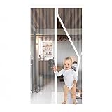 JIANJIAO mosquitera puerta magnetica blanca,Puerta de Malla Corredera cortina para del Balcón Corredor Contrapuertas con Anti Mosquito Insecto Se Cierra Automáticamente-blanco-80x210cm