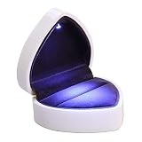 XLKJ Caja de Anillos LED Forma de Corazón, Cajas de Joyería para Propuesta, Compromiso, Boda, Regalo, Anillo Caja de Almacenamiento de Joyería LED