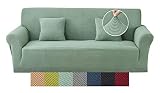 Carvapet Funda de sofá de Tela Jacquard de Punto elástico para Sala de Estar Protección de Muebles (2 plazas, Turquesa)
