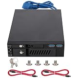 Ftory Caja De Extracción De Doble Disco Duro - Caja de HDD 2.5/3.5 Pulgadas SATA/SSD Caja de Rack de Caja de HDD Doble Caja de extracción de Unidad de Disco Duro