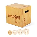 Yes4All Madera Plyo Caja/Madera Plyo Caja para Ejercicio, Crossfit Training, MMA - W6P6, A-Light Wood Color, 16x14x12 Inch