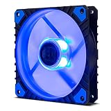 NOX Ventilador H-FAN PRO BLUE LED-NXHUMMERHFANPROB- Ventilador para Caja PC 120mm, funcion PMW, 7 aspas, rodamientos hidráulicos, diseño silencioso optimizado, esquinas soporte goma, Azul Pmw
