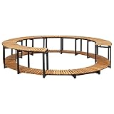 vidaXL Revestimiento de madera de acacia maciza para jacuzzi, resistente a la intemperie, borde de piscina, 273 x 53 cm, marco de aluminio