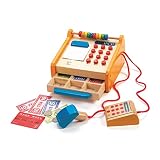 Hape Hape Caja Registradora, Caja Registradora de Juguete de 37 Piezas de Madera para Niños y Niñas, Con Calculadora