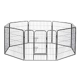 lionto Parque para mascotas cachorros Jaula plegable cercado libre 8 piezas (L) 80x100 cm