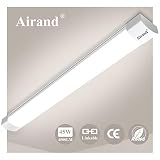 Airand Enlazables Tubos Led 150cm 45W 4500LM Fluorescente Led Lámparas de Taller IP66 Impermeable Luminaria Led Lampara para garaje,sotano,talleres,baño,oficina,cocina,armario