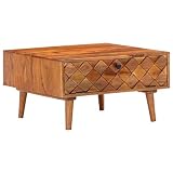 Mesa de Centro, Madera de Acacia Maciza, Tipo Diamante, Diseño de Celosía, Color único Y Grano, Muebles para el Hogar para Sala de Estar