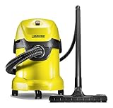 Kärcher MV 3 Aspirador Sin Bolsa Multiuso, Boquilla para Aspiración Seco Y Húmedo, 220-240V, 1000W, 17 litros, 73 Decibelios, Corriente sin Control de Encendido, Plástico, Antiguo, Negro/Amarillo