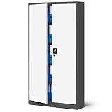 Jan Nowak Armario de Oficina C001, Armario metálico, Armario de Herramientas, Armario Universal 185 cm x 90 cm x 40 cm (Antracita/Blanco)