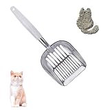 Spldsun Pala de Basura para Gatos, Metal de Aluminio Pala de Arena para Gatos, Práctica Pala de Arena para Gatos, para Arena para Gatos Utiliza para Limpiar Las Heces de Gatos Perros
