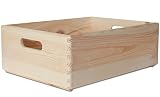 Creative DECO XL Grande Caja Madera Decorativa Almacenaje | 40 x 30 x 14 cm (+/-1cm) | Asas | Cesta Cajón Baúl Cofre Multiusos para Decoupage Decorar Fruta Documentos Objetos Juguetes Herramientas