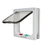 TKOOFN - Puerta basculante para gatos y perros, entrada y salida controlable, fabricada en material plástico ABS