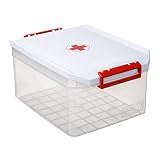 Tatay Caja Botiquín Primeros Auxilios con Tapa Gran Capacidad plástico Polipropileno 14 litros, Blanco, 27 x 39 x 19 cm