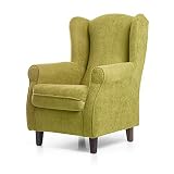 SUENOSZZZ-ESPECIALISTAS DEL DESCANSO Sillon Relax, Sillon orejero para Lactancia Irene. Tapiceria Antimanchas acualine Color Verde. Butaca para Dormitorio, Salon o habitacion de Bebe