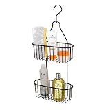 simplywire – Organizador de ducha colgante con dos niveles – Antioxidante – Negro