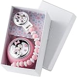 Portachupetes Personalizado Chupetero Disney plata bilaminada 1ª Ley 925 (Minnie Cadena Bolas)