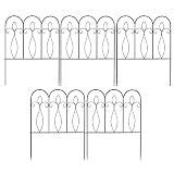 Valla de jardín de metal, juego de valla de estanque de 5 partes, borde de cama para valla decorativa de jardín, cerramiento al aire libre, valla de jardín negra, borde de jardín pequeño, patrón de pa