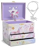 Jewelkeeper - Caja Musical Unicornio y Juego de Joyas de niñitas - 3 Regalos de Unicornio para niñas