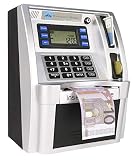 LB Euros Versión Huchas Anco de Dinero Banco de Ahorro de Cajeros Caja de Dinero Electrónica Digital ATM para Monedas y Billetes, Mini Alcancía para Navidad y Cumpleaños, Negro