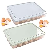 2 Piezas Huevos Contenedor, Hueveras De Plastico, Caja Organizadora de Huevos, Caja de Huevos Apilable, Caja de Huevos Portátil, para Nevera Cocina Organizador de Huevos Contenedor