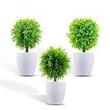 Set de 3 Plantas Artificiales con Macetas, Plantas Artificiales Decorativas,Plantas Artificiales para Decoración Cocina/Oficina/Dormitorio/Balcón/Jardin