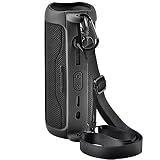Funda de silicona para JBL Flip 6 – Altavoz Bluetooth portátil, funda suave de gel, bolsa de almacenamiento de goma para altavoz JBL para casa, exterior y viaje (solo funda) – Negro