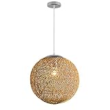Lampara Techo Ratan Sepak Takraw LáMpara Colgante Candelabros Creativos De Interior Ajustables Decoran El Pasillo New House Cafe-30CM/Caqui