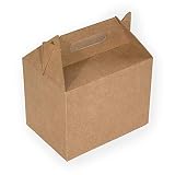 Only Boxes, Caja Picnic Maxi de Cartón Kraft, Caja para Fiestas - Comidas - Restaurantes, 24x16x18, 10 Unidades