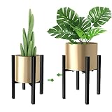 KETIEE Soporte para Plantas Interior, Soporte Macetas Expandible Retro para Interiores y Exteriores Estante para Plantas de Metal para 21 a 30 cm Maceta, Planta y Maceta NO Incluidas (Negro)