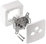 Poppstar 1x Toma TV Sat (Toma Antena TV Pared de 3 Salidas), la Toma Final para Cable coaxial (Digital/analógico), Apto para Superficie o Caja de Mecanismo