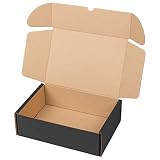packer PRO Pack 25 Cajas Carton Envios Automontables para Ecommerce y Regalo Negras, Pequeña 25x18x8cm