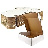Giftgarden Caja de Cartón Kraft 17.8x12.7x5.1cm, Color Blanco, Cajitas de Carton Corrugado para Envíos, 25 Unidades