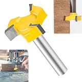 Vástago de Madera Herramienta de Carpintería CNC Broca Fresadora Mesa de Madera Vástago CNC Spoilboard Superficie, Brocas de Aplanamiento de Losa Vástago de 1/4 Pulgadas, 3 Alas