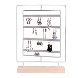 erddcbb Soporte para Joyas, Estante para Joyas de Madera de Hierro Forjado, Estante para Joyas Giratorio de 360 ​​°, Adecuado para tocador y vestidor