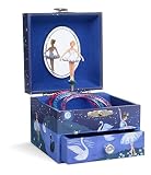 Jewelkeeper - Joyero musical de niña con una bailarina y un cajón extraíble, diseño con brillo - Melodía del Lago de los Cisnes
