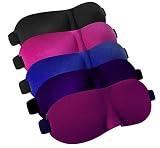 LABOTA 5Pcs Antifaz para dormir, 3D Contour Antifaces para Ojos Con Contorno Ajustable Para Hombres y Mujeres