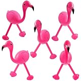 Elcoho Paquete de 5 flamencos inflables rosa piscina juguetes para Hawaii Party Decration Luau Party telón de fondo