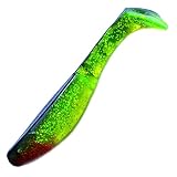 'Relax kopyto 4L Classic 4 goma pescado aprox. 11 cm Color Verde Glitter Negro Set de 10 unidades.