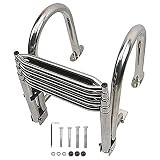 DFJU Escaleras para Barcos, 4 escalones, Plegables con Asas, Escaleras para Barcos para Personas Mayores, Escalera de Acero Inoxidable para Piscina Plegable para pontones, Carga 150 kg