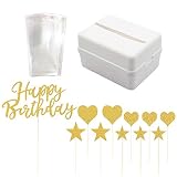 Caja de dinero de pastel,Dinero tirando de la torta Toppers para tartas de cumpleaños y bolsas transparentes Accesorios de dinero para tartas para decoraciones de tartas de fiesta de cumpleaños