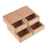 BENECREAT 20 Pack Caja de Cartón Kraft Cajas de Regalo para Fiesta Superior Envase de Joyería - Marrón 8.3x8.3x3.3cm
