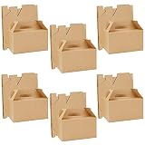Belle Vous Caja de Chuches para Regalar Marrón (Pack de 24) 16 x 9 x 9 cm - Caja Kraft Lisa Regalitos de Bodas para Cumpleaños de Niños y Niñas, Comida, Baby Shower y Bodas - Cajas para Chuches
