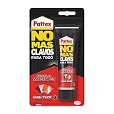 Pattex No Más Clavos Para Todo HighTack, adhesivo de montaje resistente a temperaturas extremas, pegamento fuerte en superficies húmedas, adhesivo blanco, 1 tubo x 142 g