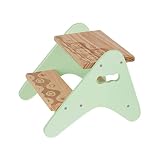 B toys – Peek-A-Boost – Taburete de madera – Taburete de dos pasos para niños pequeños (menta y madera natural)
