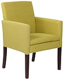 CLP Butaca De Salón Warren Tapizada En Tela I Sillón Extra Acolchada I Silla De Dormitorio con Base De 4 Patas De Madera I Color:, Color:Verde Claro, Color del Marco:Antiguo