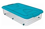 PLASTIKEN - Caja Bajo Cama C/Ruedas Azul Plastiken 60 L